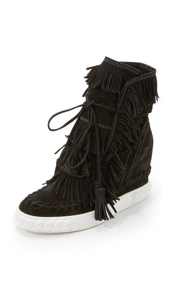 Casadei Fringe Sneaker Booties Casadei Boots, Fringe Sneakers, Black Fringe Boots, Leather Boots Black, Black Lace Up Boots, Slouch Boots, Fringe Booties, 3 Shoes, Fringe Boots