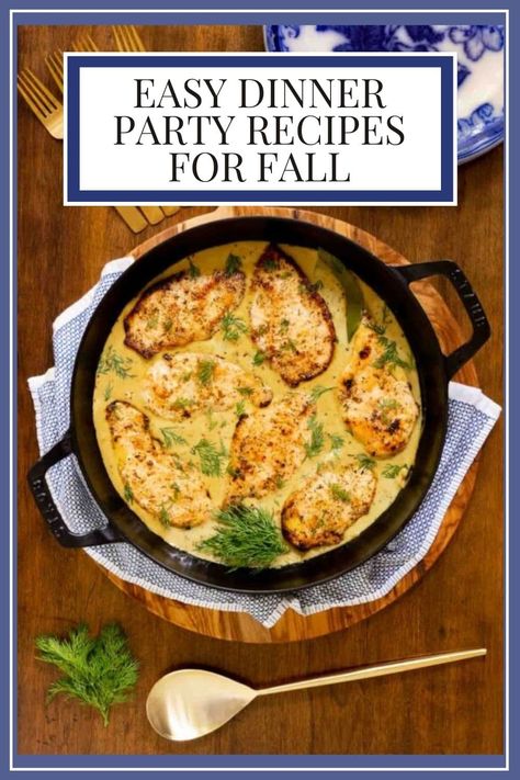 Easy Greek Dinner, French Mustard Chicken, Autumn Dinner Party Recipes, Dinner Party Entrees, Mustard Chicken Breast, Easy Dinner Party Recipes, Party Entrees, Fall Dinner Ideas, French Mustard