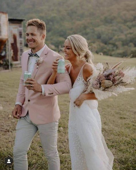 Pink Wedding Mens Outfit, Pink Wedding Tuxedo For Men, Pink Mens Wedding Suit, Light Pink Suit Men Wedding, Blush Pink Groomsmen Suit, Tan And Pink Tuxedo Wedding, Pastel Wedding Tuxedo, Blush Tuxedo Wedding, Peach Wedding Suit