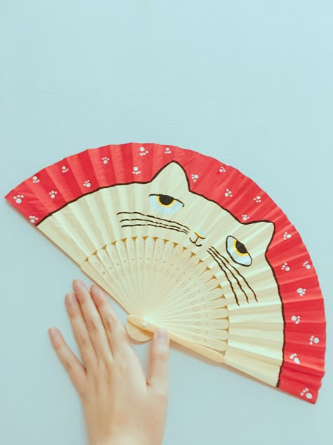 Hand Fans Design, Folding Fan Design, Fan Painting, Scenery Drawing For Kids, Anime Paper, Fan Drawing, Paper Fan, Japanese Fan