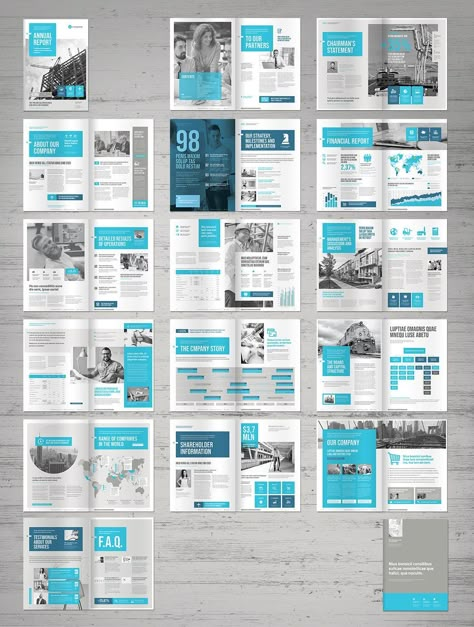 Modern Annual Report Print Template for InDesign with minimal design elements and clean.#BusinessFonts #TypographyTips #ProfessionalDesing #Brandldentity Handbook Design, Annual Report Layout, Report Design Template, Booklet Layout, Report Layout, Architecture Portfolio Design, Business Fonts, Page Layout Design, Annual Report Design