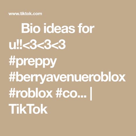 🦀🥥Bio ideas for u!!<3<3<3🥥🦀 #preppy #berryavenueroblox #roblox #co... | TikTok Preppy Bio Ideas, Roblox Bio Ideas, Bio Ideas, Berry Avenue, Berry, Coding, The Creator