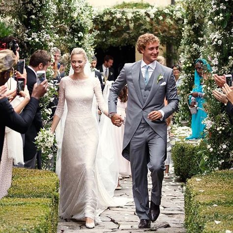 Pin for Later: 34 Memorable Celebrity Weddings of 2015 Pierre Casiraghi and Beatrice Borromeo Beatrice Casiraghi, Jamie Hince, Royal Wedding Dresses, Royal Wedding Gowns, Beatrice Borromeo, Monaco Royal Family, Poppy Delevingne, Religious Wedding, Solange Knowles