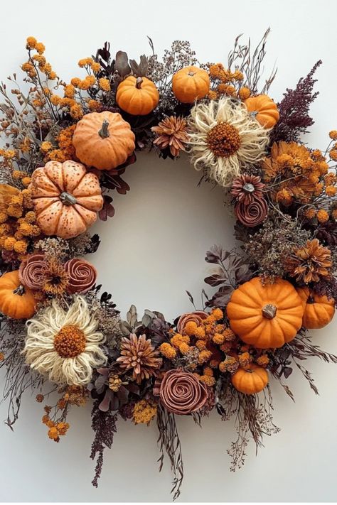 Impress your neighbors with a stunning DIY fall wreath featuring dried flowers. Learn how to design, create, and maintain your seasonal masterpiece. Some of the links in my articles are affiliate links. If you make a qualified purchase from one of my links I will make a small commission at no cost to you. Thank you for your support!!! Diy Fall Wreath Ideas, Using Dried Flowers, Large Hydrangea, Fall Wreath Ideas, Rustic Pumpkin, Cozy Fall Decor, Hydrangea Not Blooming, Diy Fall Wreath, Autumn Decorating