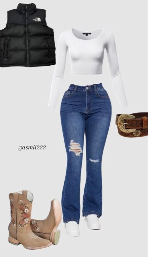 Takuachita Outfits, Vaquera Outfits, Casual Country Outfits, Latina Outfits, Latina Fashion Outfits, Mexican Outfit, Cute Country Outfits, Looks Country, Western Wear Outfits