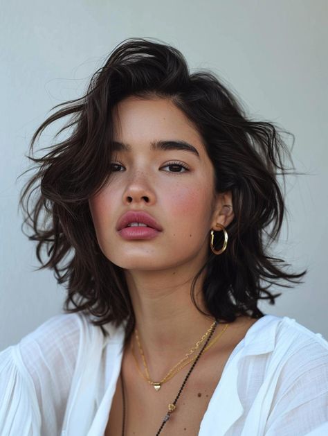 Short Hairstyles For Wavy Hair Women, Chic Wavy Bob, Rounded Layers Wavy Hair, Short Wavy Layers, Wavy Short Layered Hair, Italian Bob Haircut Curly, Short Layered Haircuts Wavy Hair, Bob Haircut Wavy Hair, Short Haircut Wavy