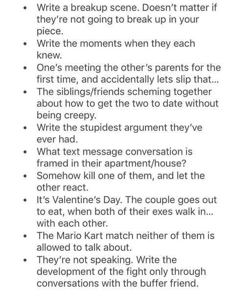 Cute Couple Writing Prompts, Get To Know Your Character Writing Prompts, Character Quirks Writing, Character Situation Prompts, Meetcute Prompt, How To Write Two Characters Meeting For The First Time, Getting To Know Your Character, Marriage Writing Prompts, Character Interaction Prompts