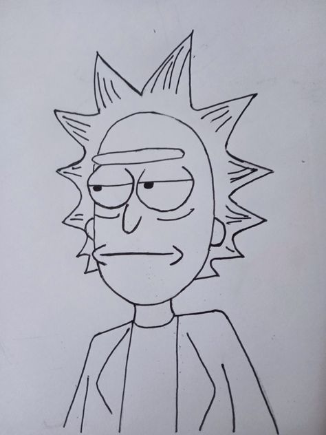 Rick And Morty Sketches Easy, Rick Sketch, Rick And Morty Draw, Rick And Morty Drawing Sketch, Rick Sanchez Drawing, Rick And Morty Doodles, Rick And Morty Drawings, Pro Drawings, Rick And Morty Drawing