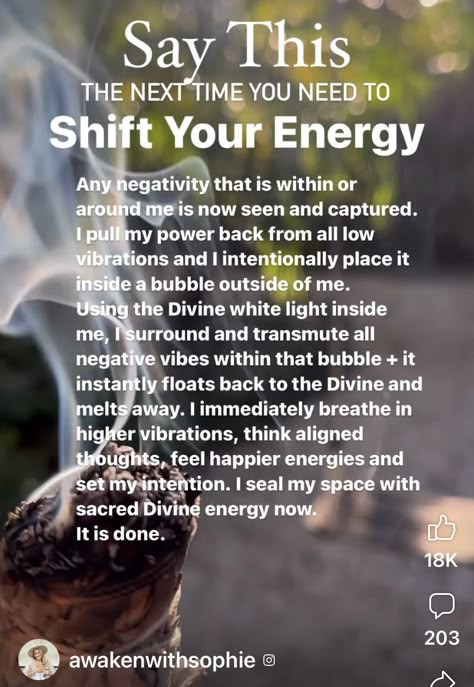 Shift Quotes, Energy Healing Quotes, Smudging Prayer, Witch Spirituality, Healing Affirmations, Awakening Quotes, Healing Spirituality, Spiritual Cleansing, Energy Healing Spirituality