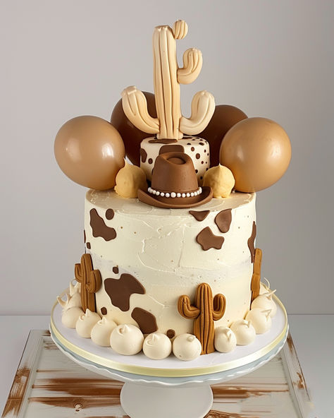 My 1st Birthday Boy, Brown Cow Cake Ideas, Vaquera Cake Ideas, Can’t Wait Two Be King Birthday, Cute Western Birthday Cakes, My First Rodeo Birthday Boy Cake Smash, Western Themed Smash Cake, 1st Birthday Cowboy Cake, Smash Cake Farm Theme