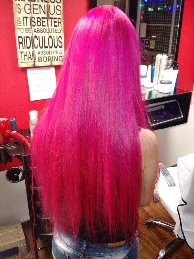 Hot Pink Hair Black Women, Hot Pink Hair Aesthetic, Pink Hair Grunge, Neon Pink Hair, Bright Pink Hair, Hot Pink Hair, Hair Streaks, Dyed Hair Inspiration, Hair Dye Ideas