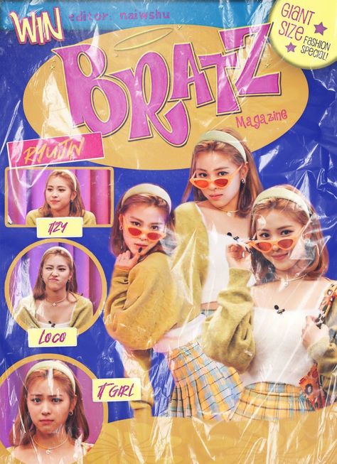 ITZY Ryujin Bratz magazine edit. Bratz Graphic Design, Popteen Magazine Kpop, Pop Teen Magazine, Ryujin Poster, Magazine Edit Kpop, Bratz Edit, Itzy Magazine, Kpop Magazine Edit, Itzy Poster