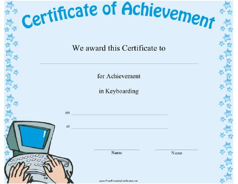 Achievement Certificate, Bulletin Boards Ideas, Tech Apps, Typing Jobs, Certificate Frames, Boards Ideas, Data Entry Jobs, Printable Certificates, Computer Lab