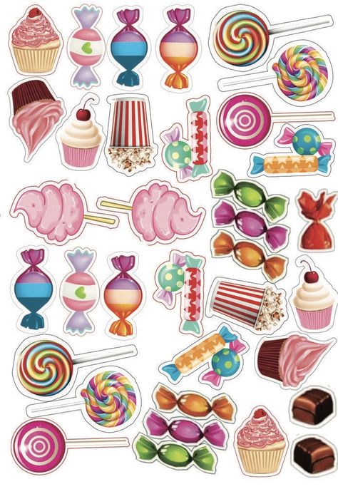 Candyland Decorations Printable, Candyland Themed Cupcakes, Candy Land Topper Printable, Two Sweet Party 2nd Birthday Cake Pops, Candy Theme Cake Topper, Candy Cake Topper Printable, Candy Land Cake Topper Printable, Candyland Printables Free, Candyland Cake Topper Printable