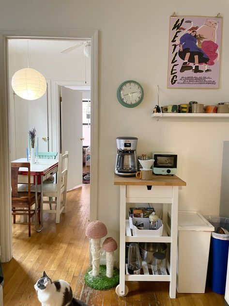 Coffee Section Kitchen, Butcher Block Top, Two Bedroom Apartments, Eclectic Bedroom, Kitchen Dinning, Bedroom Apartment, Two Bedroom, Small Living, Apartment Therapy