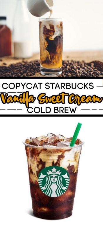 Copycat Starbucks Vanilla Sweet Cream, Starbucks Vanilla Sweet Cream, Starbucks Sweet Cream, Vanilla Sweet Cream Cold Brew, Sweet Cream Cold Brew, Copycat Starbucks Drinks, Brew Coffee Recipe, Vanilla Sweet Cream, Nespresso Recipes