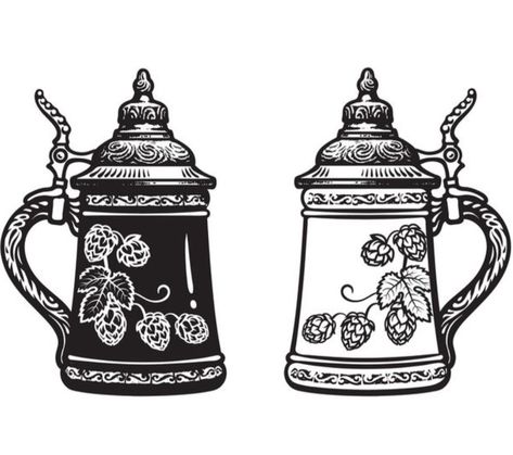 German Stein Tattoo, Beer Stein Tattoo, Tattoo Work, Beer Stein, Beer Steins, Future Tattoos, Tatting, Beer, Tattoos