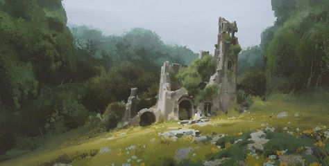 ArtStation - Last Age Grady Frederick, Castle Painting, Environment Painting, Landscape Concept, Unique Art Prints, Concept Artist, Fantasy Castle, Fantasy Setting, Fantasy Art Landscapes