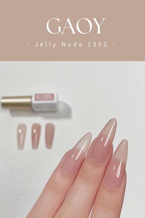 GAOY Jelly Nude Pink Gel Nail Polish Transparent Color Home DIY Nail Manicure Nail Polish Transparent, Sheer Gel Polish, Pink Gel Nail Polish, Pointy Nails, Pink Gel Nails, Color Home, Pink Gel, Cute Nail Ideas, Gel Nail Polish Set