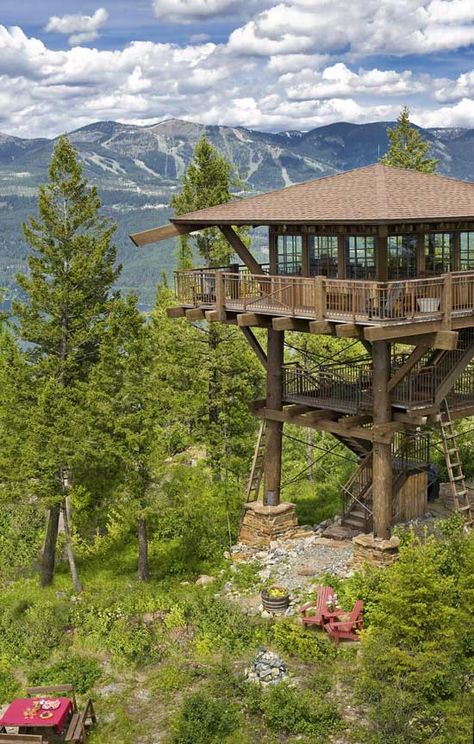 Trillium Lake, Oregon Portland, Tiny House Blog, Tree House Plans, Lookout Tower, Cool Tree Houses, Tree House Designs, Country Cottage Decor, Tower Building