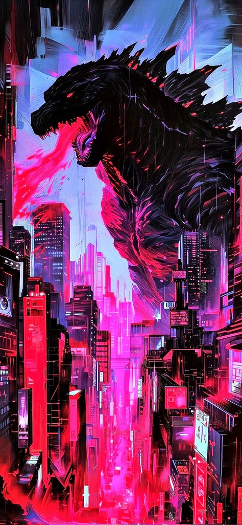 Godzilla Wallpaper, All Godzilla Monsters, Catty Noir, 2160x3840 Wallpaper, Kaiju Art, Cyberpunk City, Kaiju Monsters, Wow Art, Cool Wallpapers Art