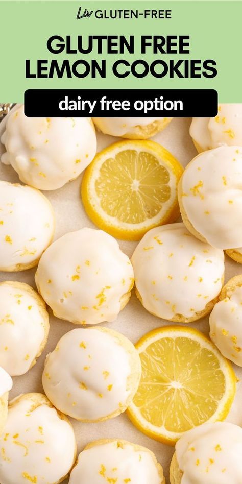 Gluten And Dairy Free Lemon Desserts, Sweet Gluten Free Treats, Flourless Lemon Cookies, Gf Lemon Cookies, Gluten Free Ricotta Cookies, Lemon Gluten Free Desserts, Gluten Free Wedding Cookies, Gluten Free Lemon Recipes, Gluten Free Summer Salads