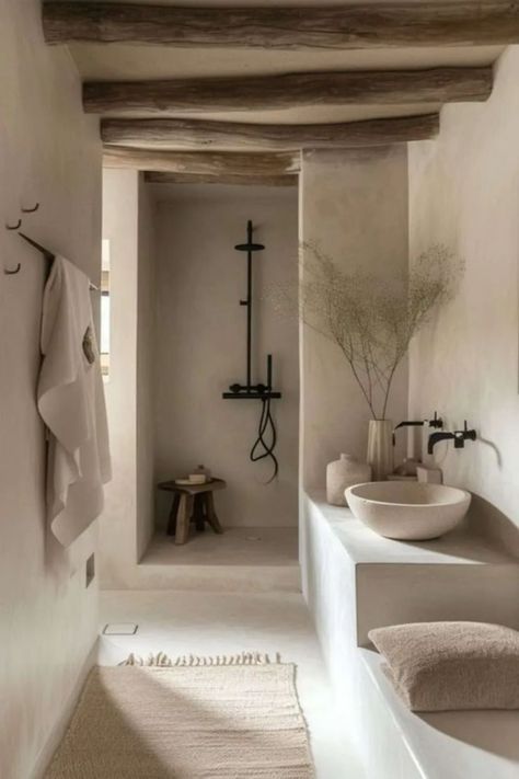 Tulum Inspired Bathroom, Wetroom Ideas Small Wet Rooms, Bathroom Rustic Ideas, Tiled Wet Room, Tulum Bathroom, Natural Bathroom Ideas, Bathroom Wet Room Ideas, Bathroom Room Ideas, Bathroom Ideas Natural