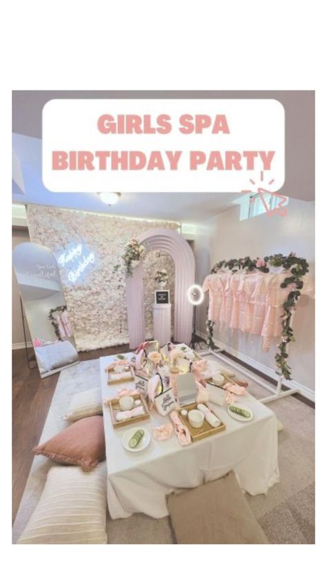 spa Spa Birthday Decorations, Spa Night Party, Dream Sleepover, Spa Party Theme, Spa Party Decorations, Spa Sleepover Party, Spa Day Party, Slumber Party Birthday, Surprise Birthday Decorations