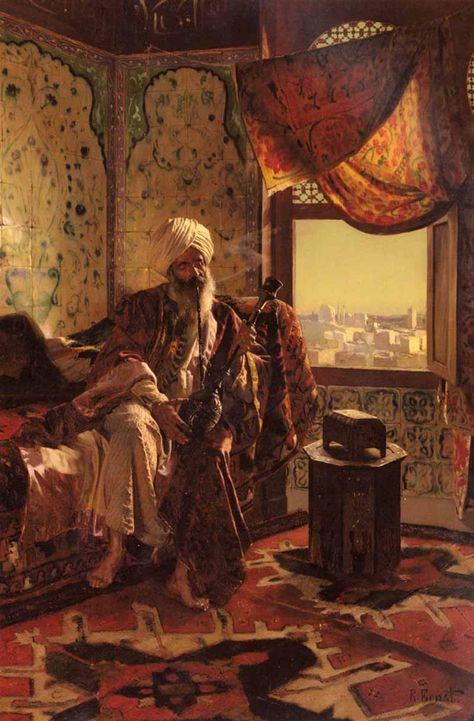 Smoking The Hookah - Rudolf Ernst Arabian Art, Arabic Art, Arabian Nights, Oil Painting Reproductions, Painting Reproductions, Art Movement, Art Plastique, Islamic Art, Art History