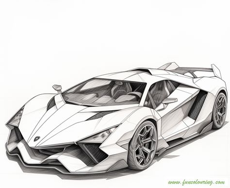 Free printable coloring page of Lamborghini Egoista Corvette Coloring Pages Free Printable, Bugatti Coloring Pages, Car Drawing Lamborghini, Lamborghini Drawing Sketches, Lambo Drawings, Cars For Drawing, Sports Car Coloring Pages, Lamborghini Outline, Cool Car Coloring Pages