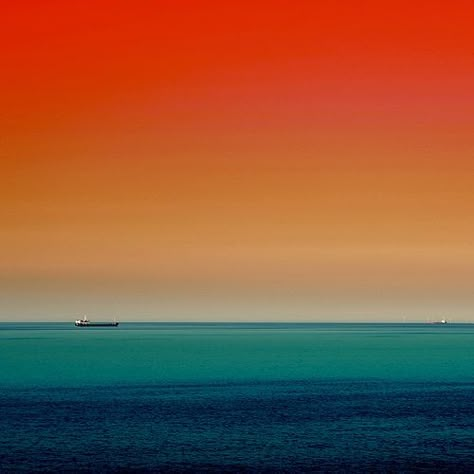 The Sea Under the Red Sky | Olli Kekäläinen Sunset Color, Sea Colour, Sunset Sea, Live Today, Sunset Colors, Orange And Turquoise, Red Sky, On The Horizon, The Horizon