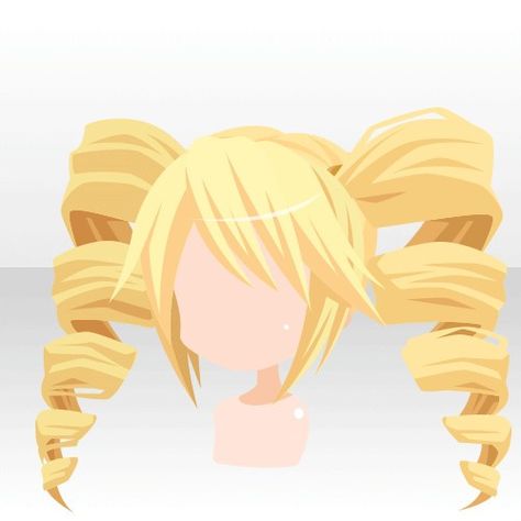 Pigtails Drawing, Dreamselfy Hair, Hair References Drawing, Curly Pigtails, Character Hairstyles, Anime Hairstyle, Eye Clothes, Anime Hairstyles, Curly Hair Drawing