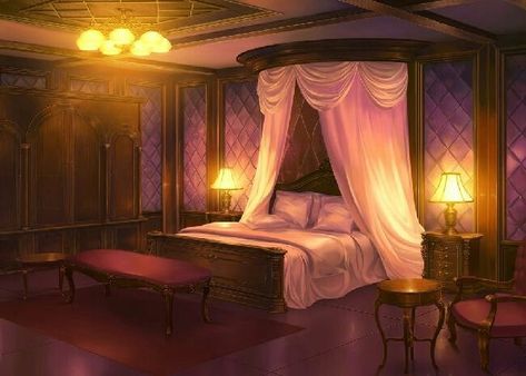 Chinese Royal Bedroom, Castle Bedroom Background, Vampire Room, Castle Rooms, Castle Bedroom, Royal Bedroom, Gacha Background, Anime Places, Bedroom Drawing