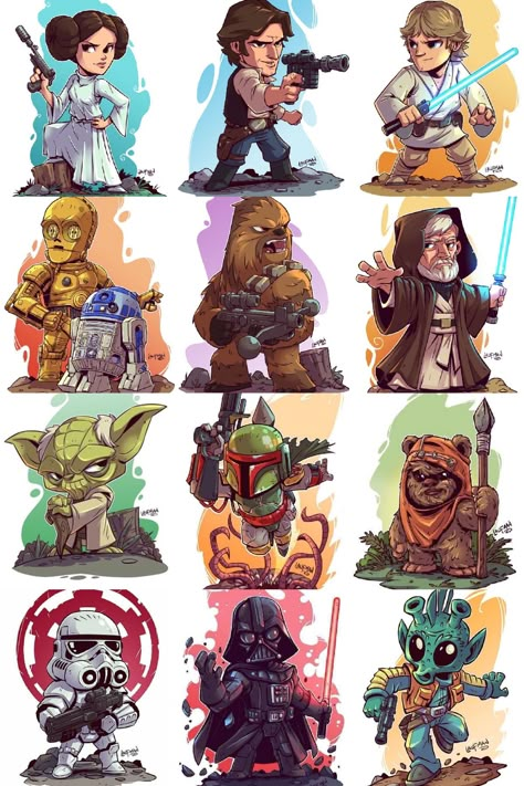 Star Wars Characters Drawings, Star Wars Cartoon, Movies Wallpaper, Star Wars Bb8, Stars Wars, Star Wars Fan Art, Wallpaper For Iphone, Star Wars Characters, Fav Characters