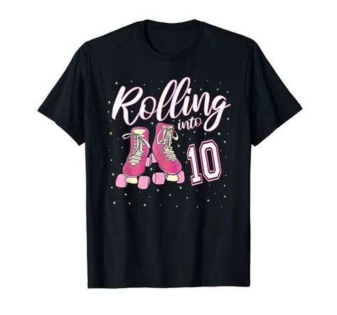 Girls 9th Birthday, 6th Birthday Girls, Girls Roller Skates, Skate Birthday, Girls Tshirt, Skate T Shirts, Family Shirts Matching, Birthday Kids, Matching Outfit