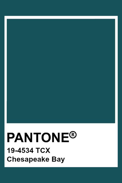 PANTONE 19-4534 TCX Chesapeake Bay #pantone #color #teal Pantone Teal Blue, Teal Swatch, Teal Pantone, Pantone Azul, Pantone Green, Green Pantone, Pantone Tcx, Pantone Color Chart, Pantone Swatches