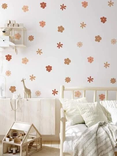 Modern Wall Decals, Adhesive Wall Art, Floral Wall Decals, Diy Wall Stickers, Girl Bedroom Walls, Flower Bedroom, Wall Decor Decals, Nursery Wall Stickers, Flower Wall Stickers