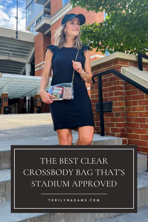 Tired of the hassle at stadium gates? Say hello to stylish simplicity with these cute and affordable clear crossbody bags from Amazon! Perfect for football games and concerts, they've got you covered. Check out the blog for all the details! #ConcertReady #FootballFashion #ClearPurse Clear Stadium Crossbody Bag, Clear Purse Outfit, Clear Purses For Football Games, Stadium Bags Clear, Clear Crossbody Bags, Clear Bags For Concerts, Crossbody Bag Outfit, Clear Stadium Bag, Stadium Bag