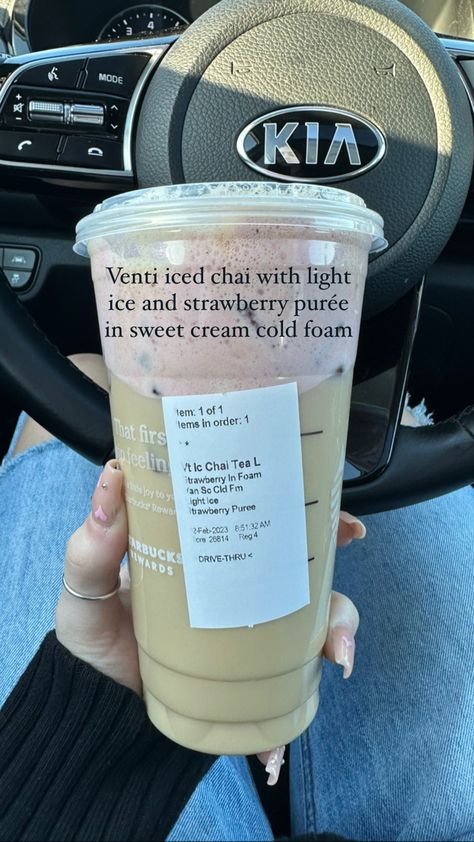 Strawberry Chai Starbucks, Low Calorie Starbucks Chai, Starbucks Drinks Chai Tea, Starbucks Chai Order, Chia Latte Starbucks Order, Starbucks Chia Drinks, Iced Chai Starbucks, Chai Starbucks Order, Chai Tea Latte Starbucks Order