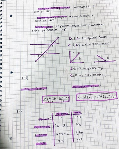 @skiptoth3goodbit Midpoint Formula, Complementary Angles, Distance Formula, Geometry, Bullet Journal, Quick Saves