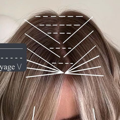 Lived In Blonde Foil Placement, Highlight Parting Hair, Money Piece Foil Placement Diagram, Reverse Balayage Placement, Quick Foil Placement, Partial Highlight Placement Foil, Blonde Foil Placement, Foiling Patterns Highlights, Partial Foil Placement