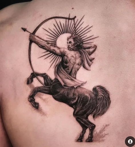 Centaur Tattoo, Sagittarius Tattoos, Sagittarius Tattoo Designs, Gay Tattoo, Sagittarius Tattoo, Blackout Tattoo, Scary Tattoos, Zodiac Sign Tattoos, Red Ink Tattoos