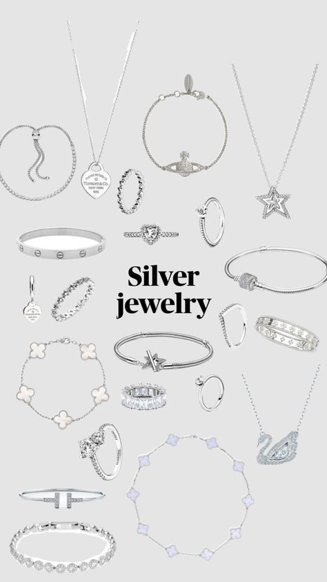 Silver Girly Jewelry, Pandora Bracelet Charms Ideas, Xoxo Jewelry, Jewelry Closet, Silver Jewlery, Pandora Jewelry Charms, Looks Country, Jewelry Accessories Ideas, Dope Jewelry