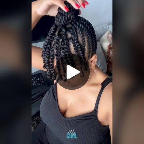 TikTok · My Curl Products Two Strand Twist Updo Natural Hair, Twist Updo Natural Hair, Two Strand Twist Updo, Blow Dried Hair, Updo Natural Hair, 2 Strand Twist, Curl Products, Twist Updo, Two Strand Twist