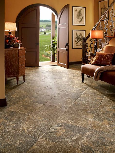 Living Room Tile Flooring Ideas, Vinyl Flooring Ideas, Entryway Tile, Entryway Flooring, Home Floors, Luxury Vinyl Tile Flooring, Kitchen Floors, Vinyl Floors, Luxury Tile