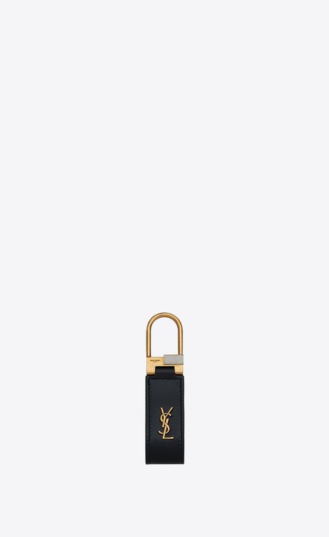 TINY CASSANDRE keyring in smooth leather | Saint Laurent | YSL.com Designer Key Holder, Key Pouch, Leather Keyring, Link Earrings, Bag Collection, Key Design, Women's Jewelry And Accessories, Car Keychain, Leather Keychain