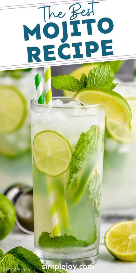 This Mojito Recipe is simple, easy to make, and totally delicious. You will find yourself coming back to this recipe over and over again! Traditional Mojito Recipe, Best Mojito Recipe, Easy Mojito Recipe, Mojito Recipe Classic, Mojito Drink, Classic Mojito, Mojito Recept, Mojito Mocktail, Virgin Mojito