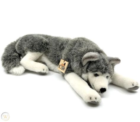 Kosen Germany Plush Dolly Husky Wolf Dog Lying Arctic Collection 14in Hang Tags | #1906371073 Dog Stuffed Animals, Wolf Stuffed Animal, Wolf Plush, Dog Stuffed Animal, Plushie Patterns, Pretty Drawings, Toy Puppies, Wolf Dog, Cute Stuffed Animals