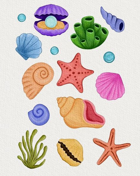 Cute Marine stickers collection 🌊🥰 #procreate #procreatewatercolor #procreatedrawing #stickers #sticker #illustrations #illustrator #digitalwatercolor #digitalart #drawing #art Marine Stickers, Stickers Collection, Ice Cream Social, Create Drawing, Digital Watercolor, Sticker Collection, Drawing Art, Illustrator, Ice Cream