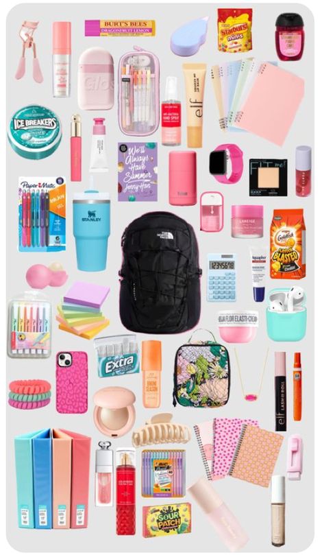 Stuff For Traveling, Preppy Stuff For School, Uni Stationary Essentials, Back Packing Essentials, Stuff You Need, Bookbag Essentials, Back To School Backpacks Essentials, Makeup Bag For School, List For School